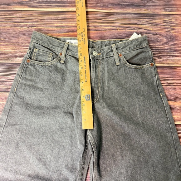 NWOT Zara TRF RELAXED FOLD UP LOW-RISE JEANS size 8 - Picture 5 of 7